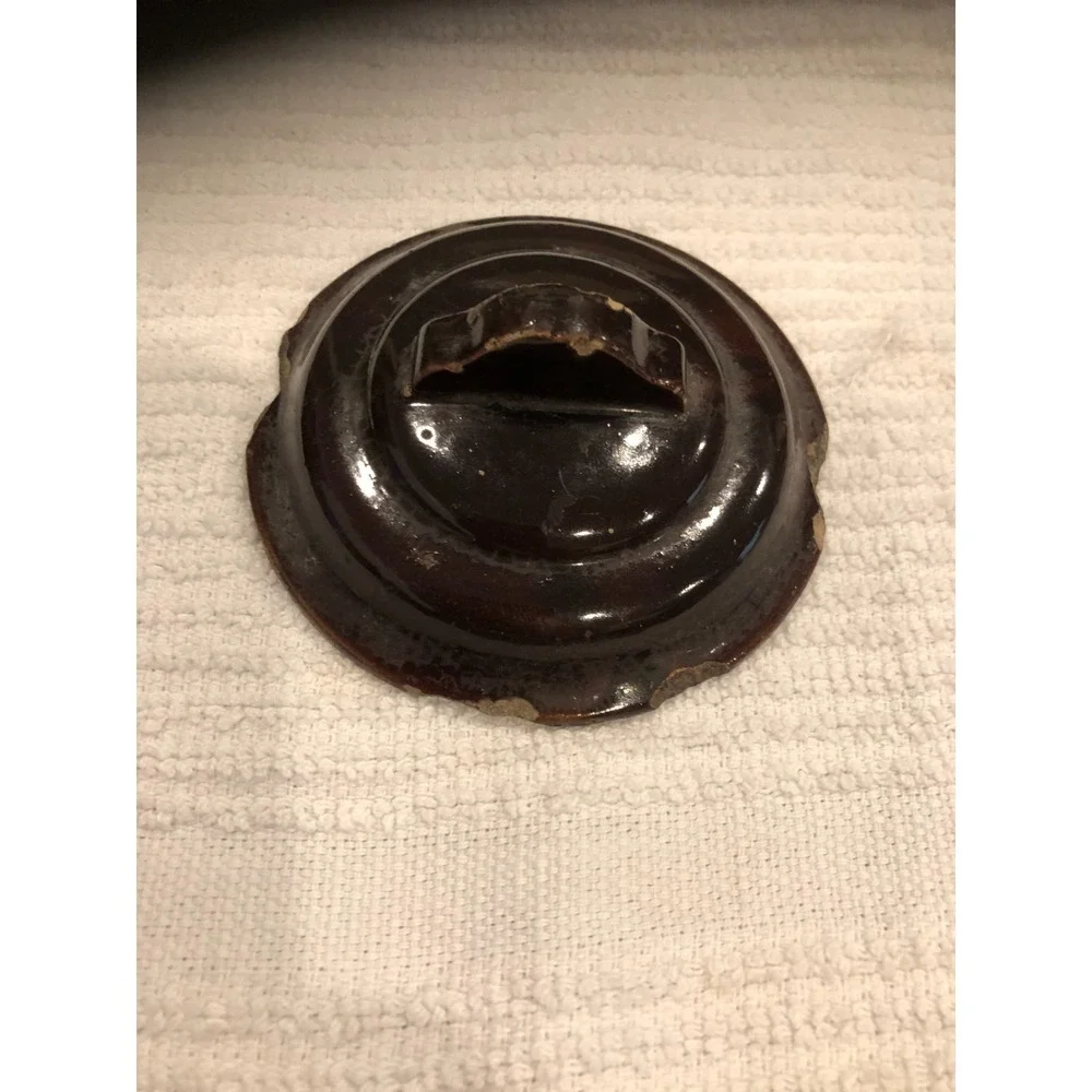 Antique Stoneware Bean Pot With Lid